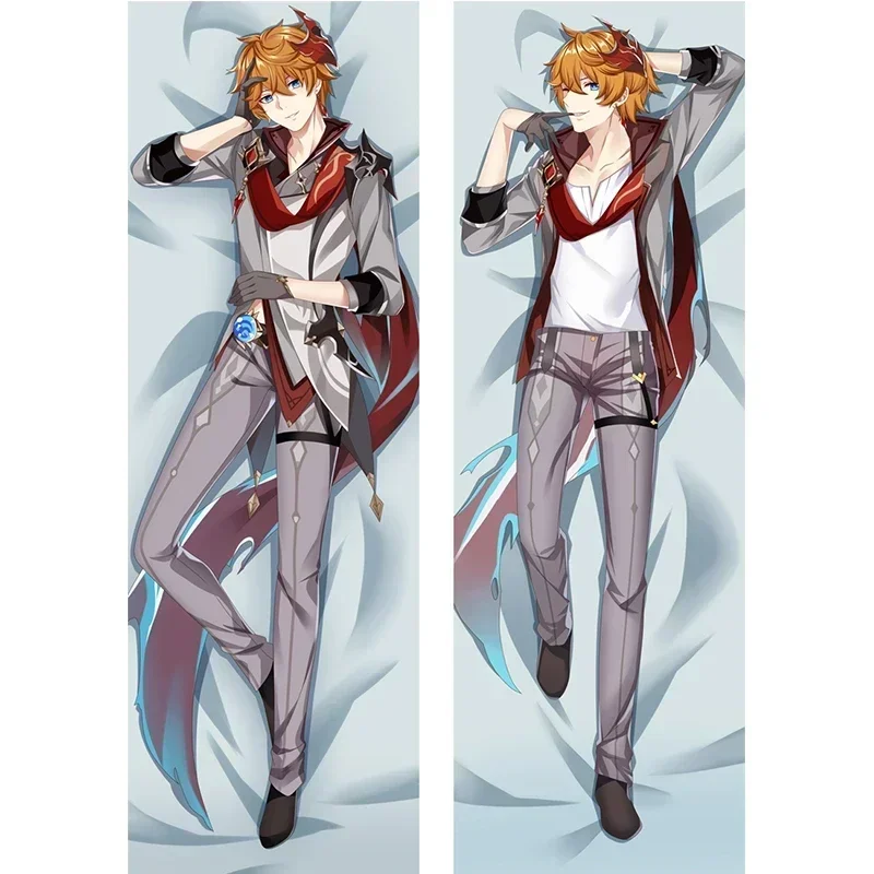 

Обложка для подушки Genshin Impact Dakimakura, двусторонняя наволочка для подушки с игровым персонажем тартаглии, кожаная трикотажная подушка для всего тела, искусственная кожа