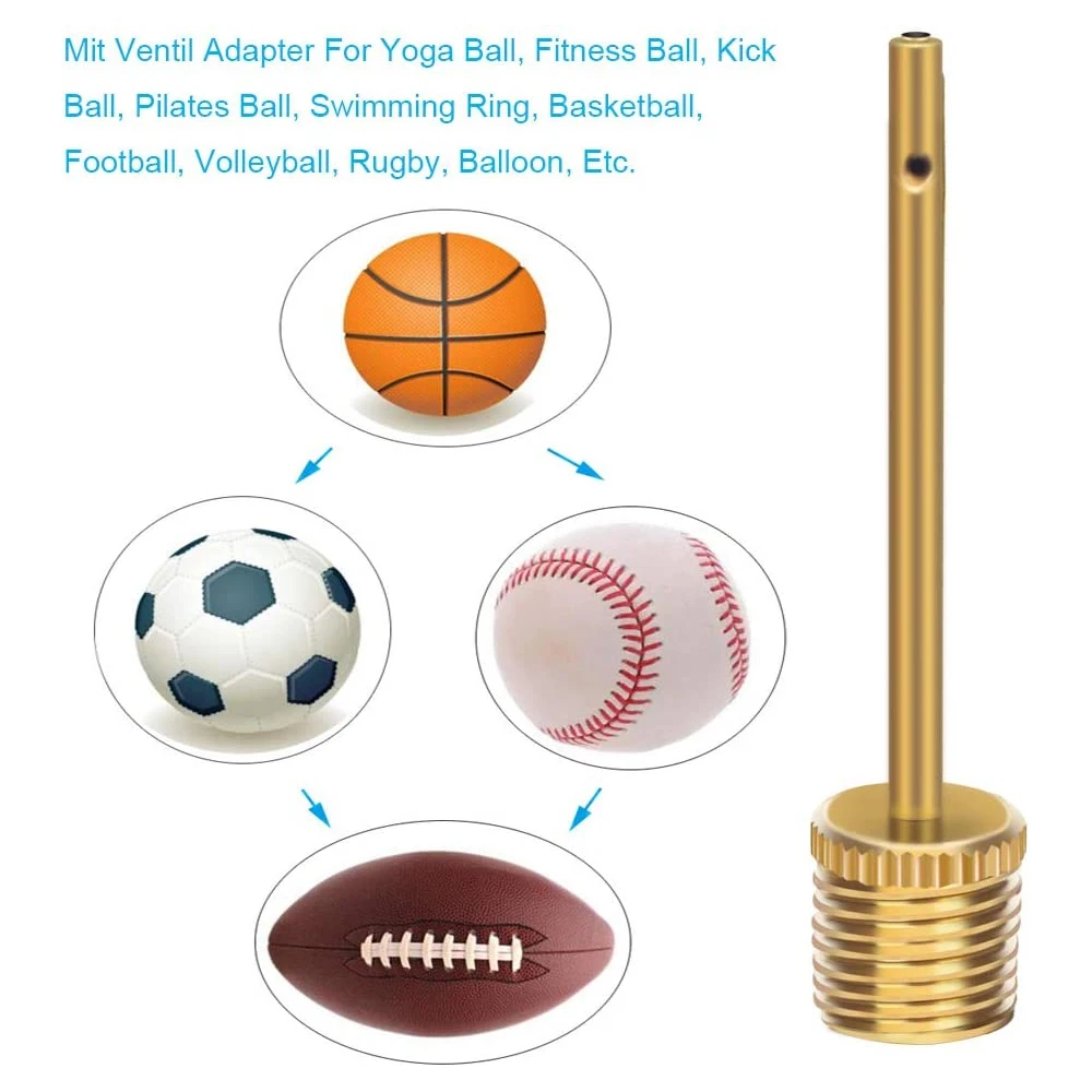 3/10/14 Stück Fahrradventiladapter – Messing Presta Schrader auf Ball/Ballonpumpe Nadel Inflator Düse für Spielzeug Schlauchboote – Detail 5