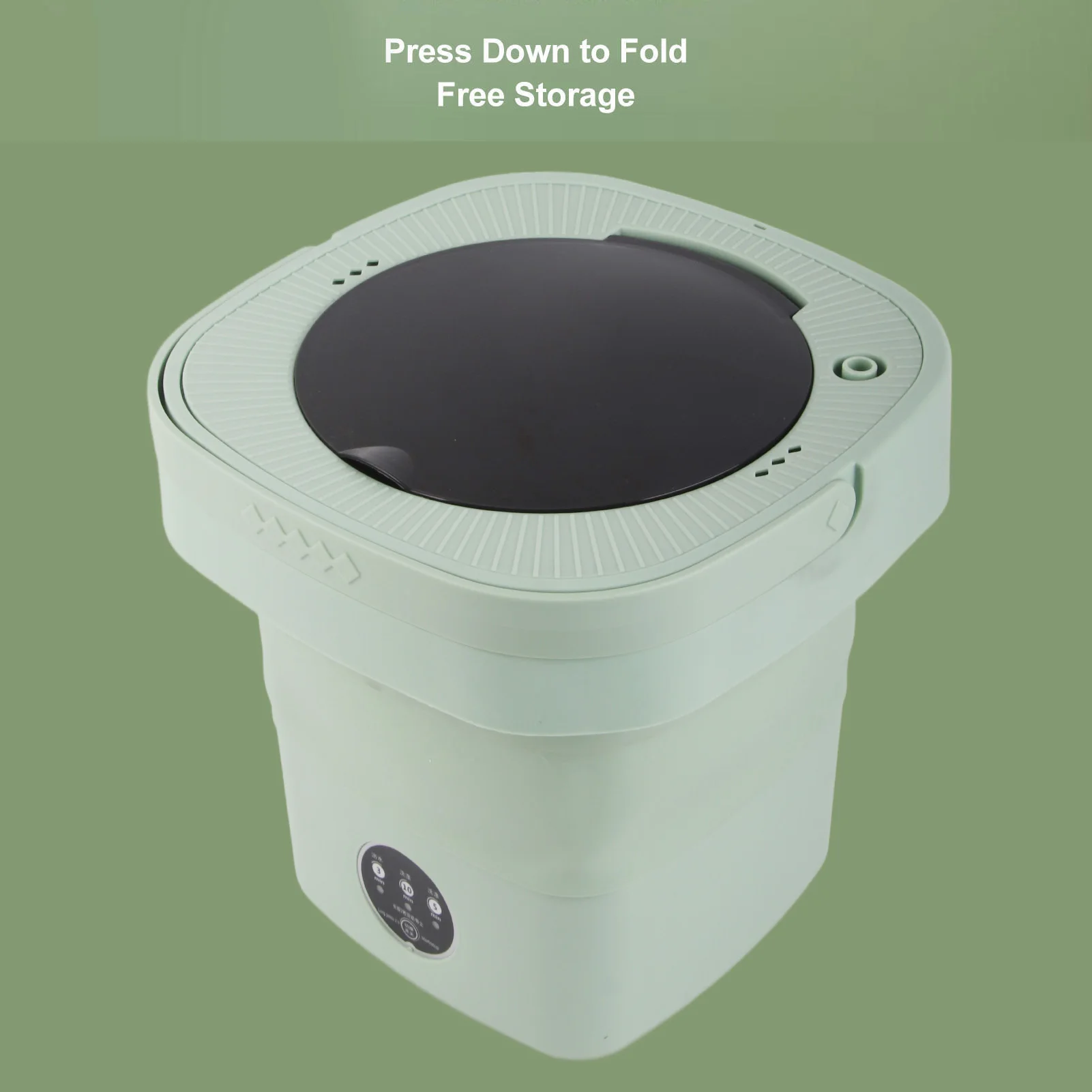 Mini Washing Machine Foldable Washing Bucket Foldable Washing Machine High Speed 6.5L Large Capacity Soft Semi Spin Drying