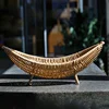 Rattan Fruit Bowl Tray for Coffee Table Woven Sundries Basket Rattan Fruit Tray Crecent Shape Basket Plastic Rattan Egg Basket 4