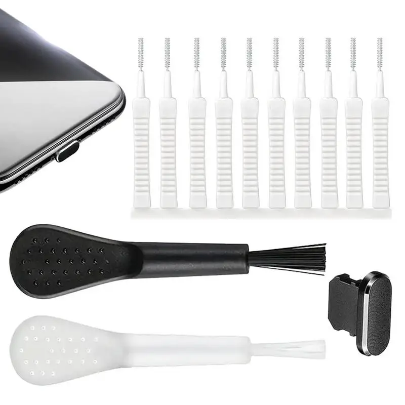 Phone Charging Port Cleaning Brush 13PCS Portable Phone Cleaning Kit Wear-Resistant Cleaning Kit with Anti Dust Plug