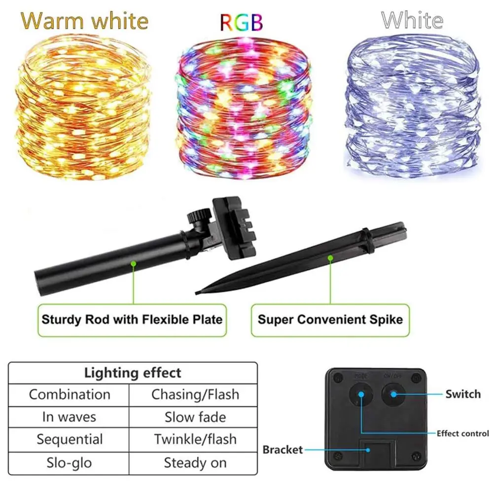 Solar String Lights 12/22/32M 300LED Solar Copper Wire Lamp IP65 Waterproof Fairy Lights For Christmas Wedding Party Decoration solar fairy lights solar lights