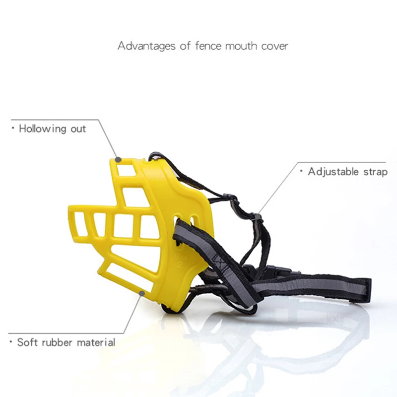 Soft Rubber Dog Mouth Muzzle Reflective Breathable Basket Muzzles Small Medium Large Dogs Pets Training Supplies Accessories