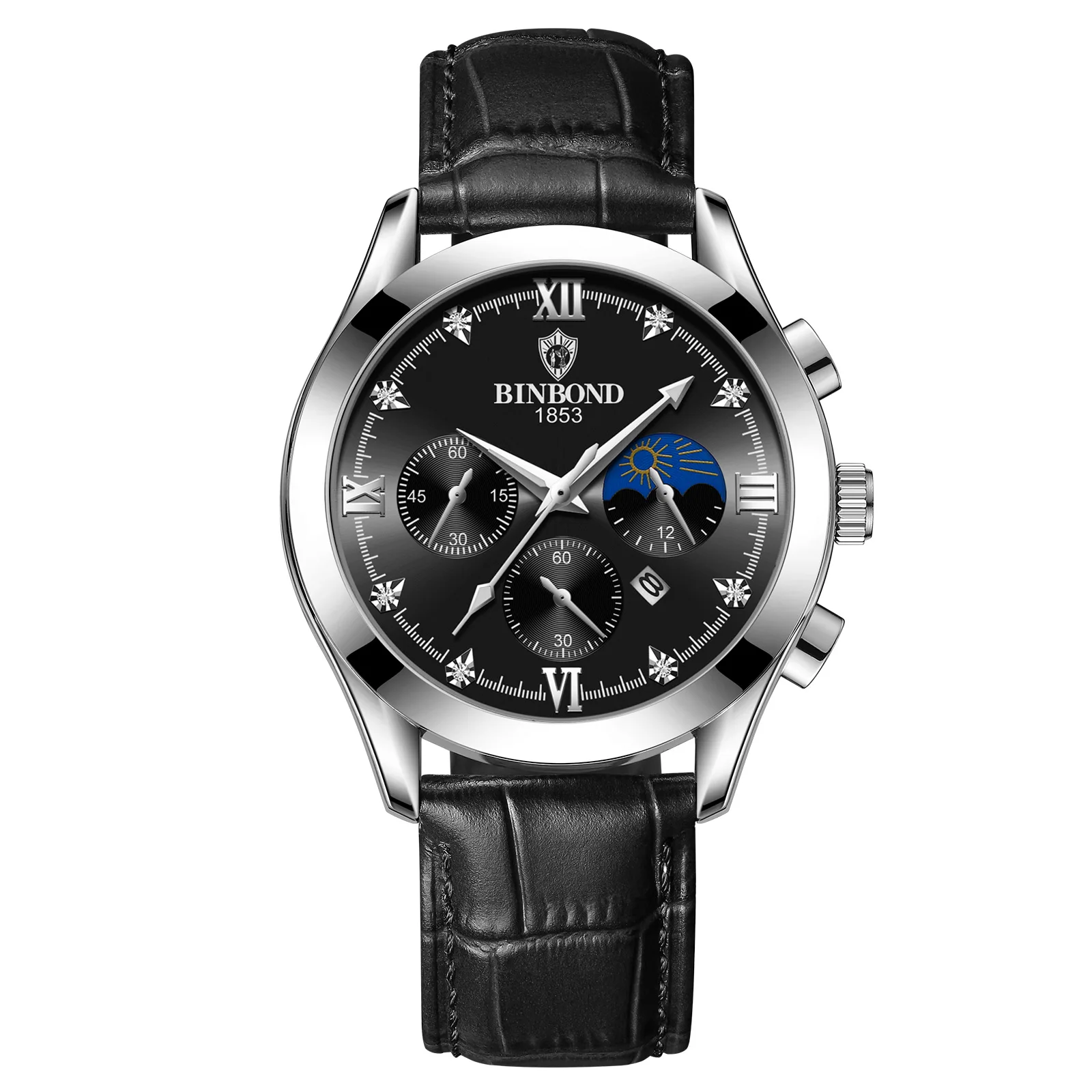 

NEW Business Watches for Men Leather Mens Military Sport Waterproof Watch Quartz WristWatch Chronograph Style Crystal Male Clock