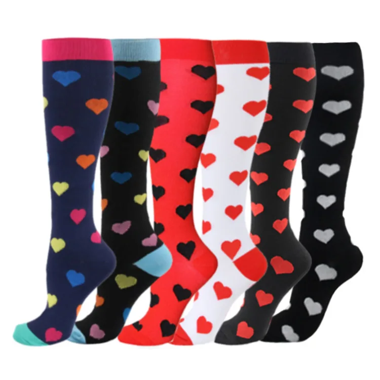 

Compression Socks 6 Pairs Sports Compression Socks Love Compression Stockings Leisure Stretch Socks Wholesale