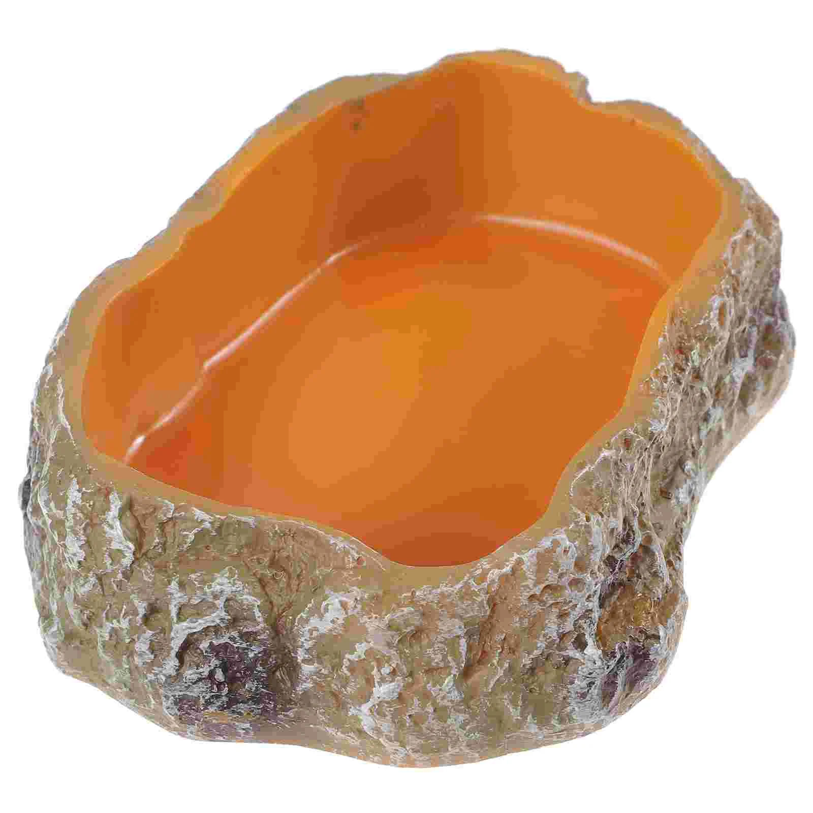 

Pet Feeding Bowl Terrarium Rocks Turtle Reptile Water Dish Tortoise Decorative Resin