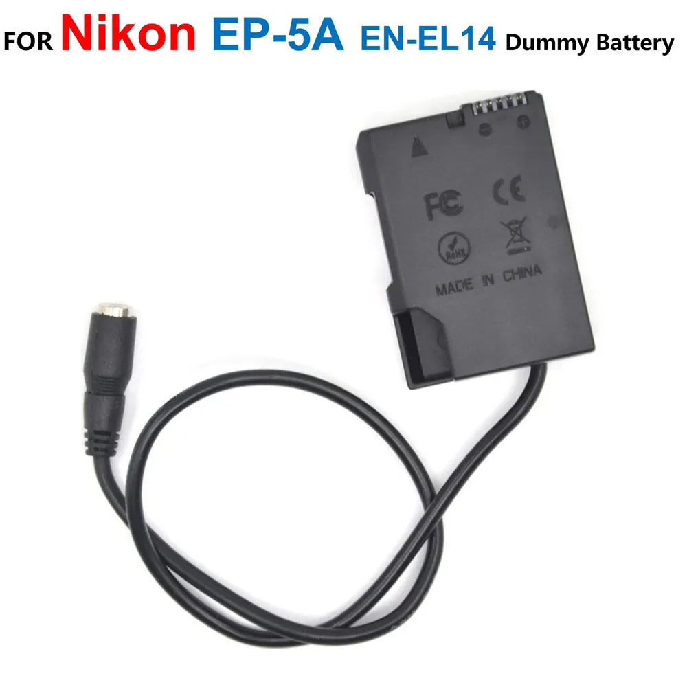 Ep-5A Dc Accoppiatore Fit Power Supply En-El14 Batteria Fittizia Per Nikon D3200 D3300 D3400 D5100 D5200 D5300 D5500 P7000 P7700 P7800