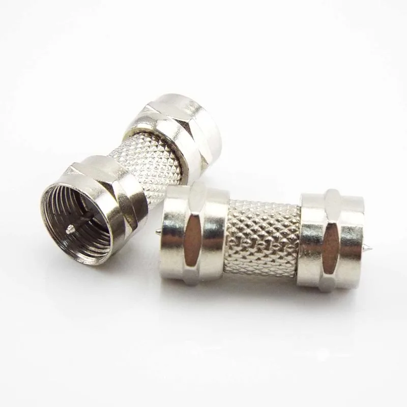 Nickel-plated F Type Male Plug Connector Socket to RF Coax TV Aerial Female RF Adapters Silver Zinc Alloy Plug