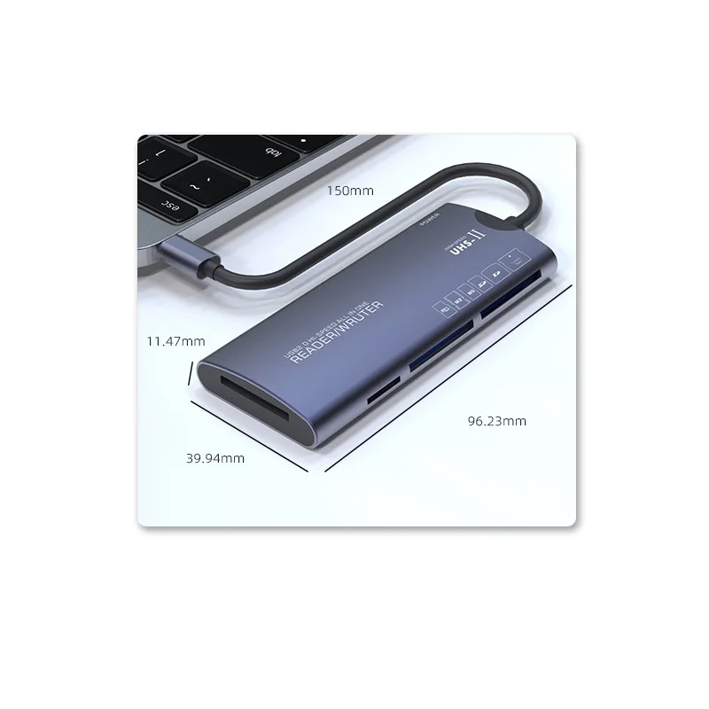 XD Picture Card Reader USB Type C TF/SD/MS/M2/XD/CF 6 in 1 Memory Card Reader USB C CF Adapter Supports MS