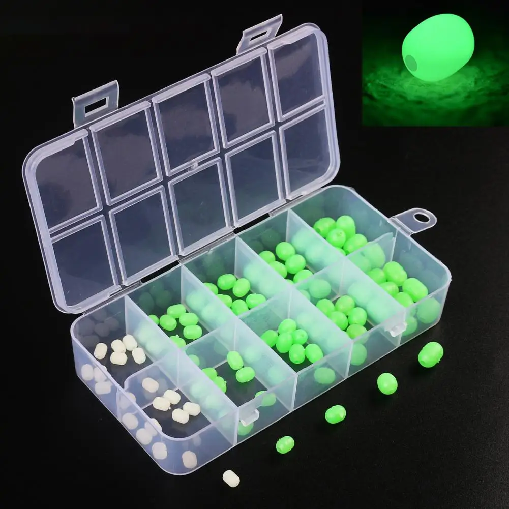 

Beads Highly Visible Luminous Oval Fishing Beads Lightweight Portable Saltwater/freshwater Accessories for Anglers 100pcs