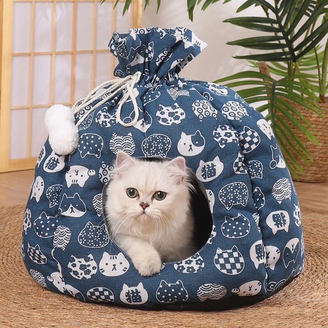 Lits pour chats d'intérieur - Pliable - Niche pour chat avec coussins  lavables - Lit pour chaton - Petit animal domestique - Niche pour chat