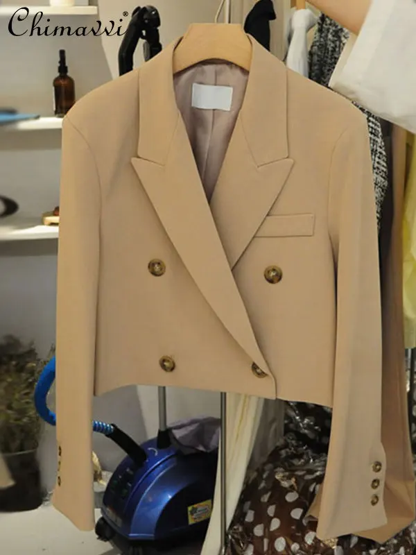 

Casual Black Short Suit Coat Female Top 2023 Spring and Autumn New Loose Casual Long Sleeves Suit Jacket Blazers for Women