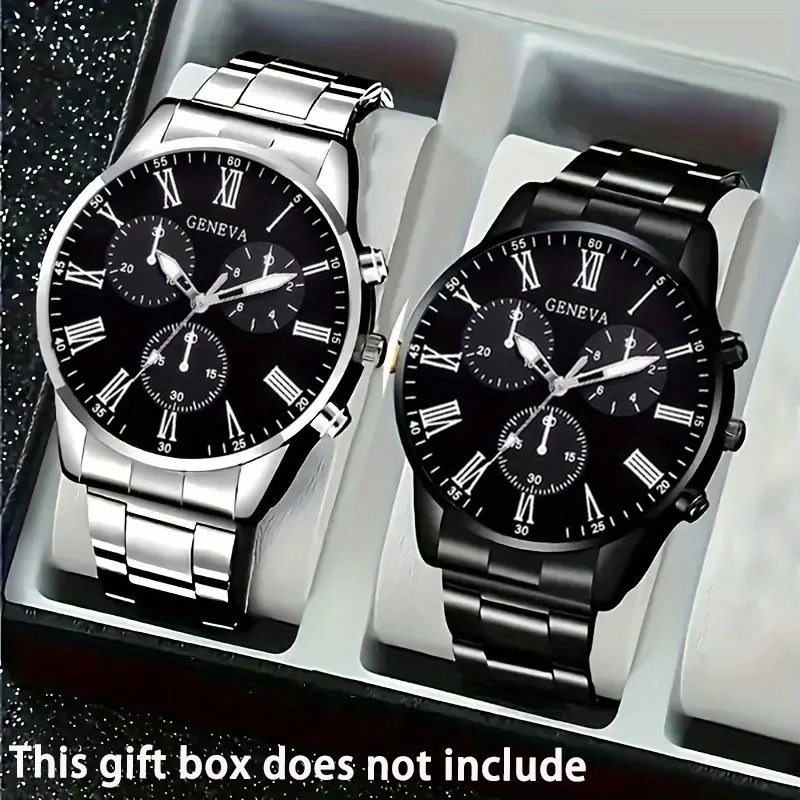 2pcs Luxury Men's Quartz Watch Set, Business & Casual Wear - Ideal Gift for Back To School, Christmas, Birthdays