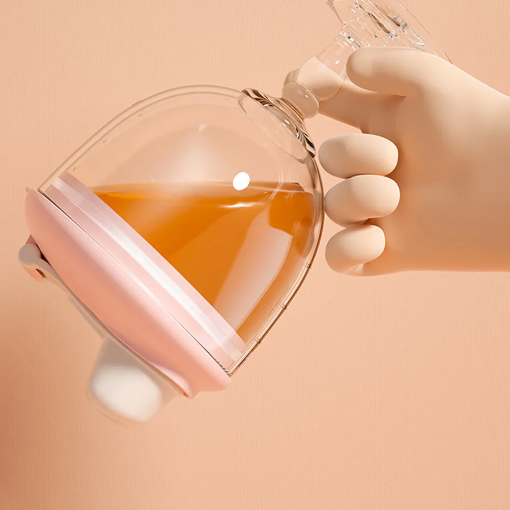우유병 흘림 방지 플라스틱 고블릿 높이 발이 있는 디자인 150ml 훈련 컵 주스 음료 컵 핑크