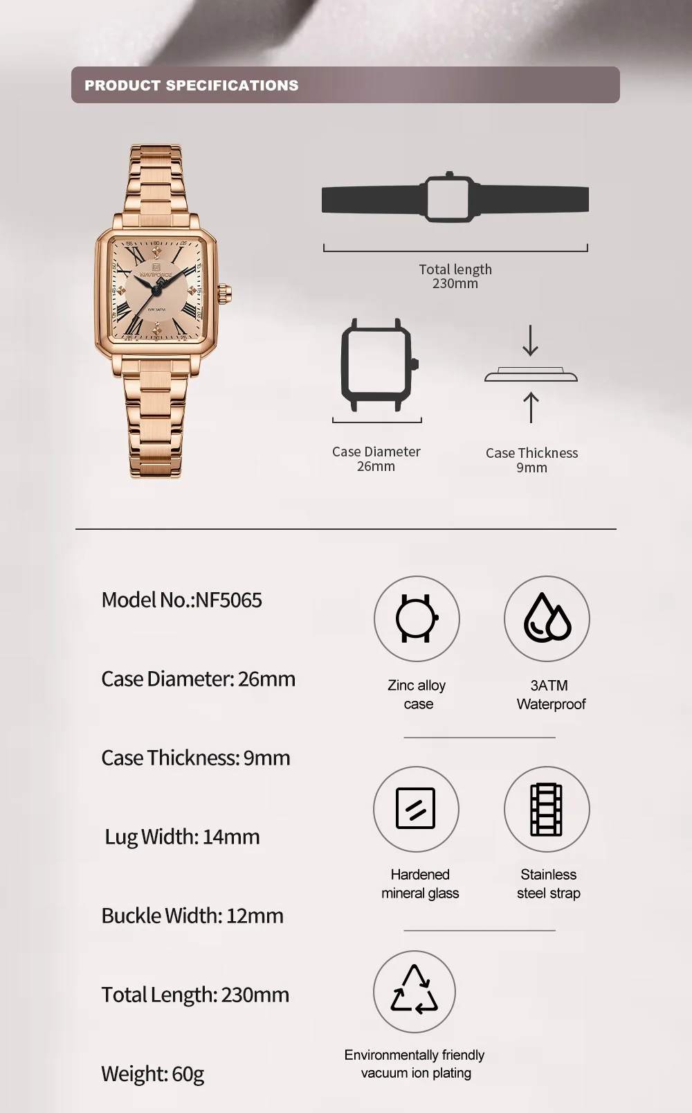 NAVIFORCE Women's Watch - Dial detail