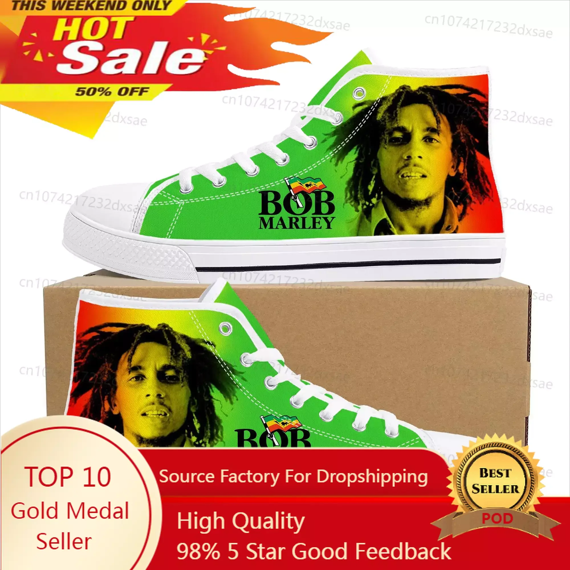 

Legend Bob Marley Reggae Rasta High Top High Quality Sneakers Men Women Teenager Canvas Sneaker Casual Couple Shoes Custom Shoes