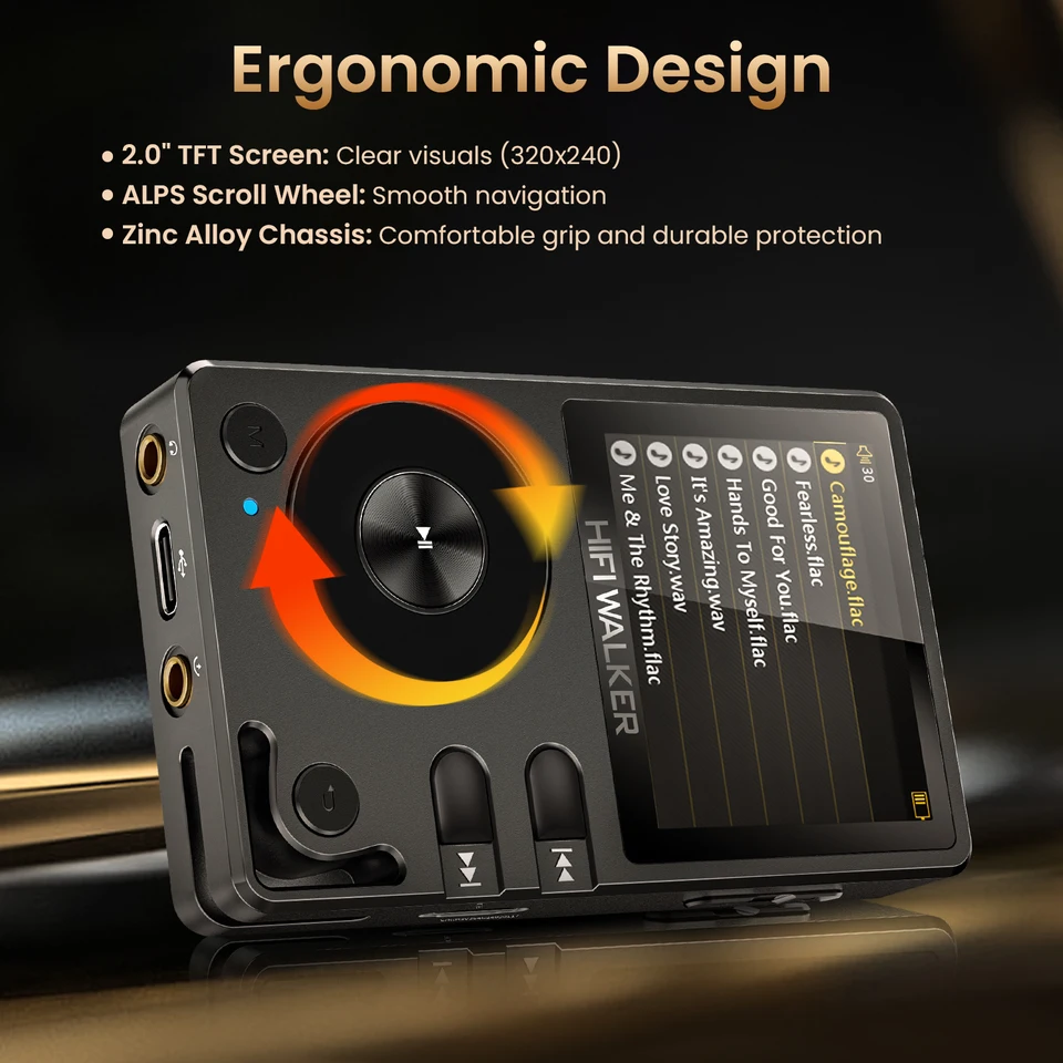 Hifi Walker H2 DAP HIFI プレーヤー、2つのBluetooth 5.2、ロスレス