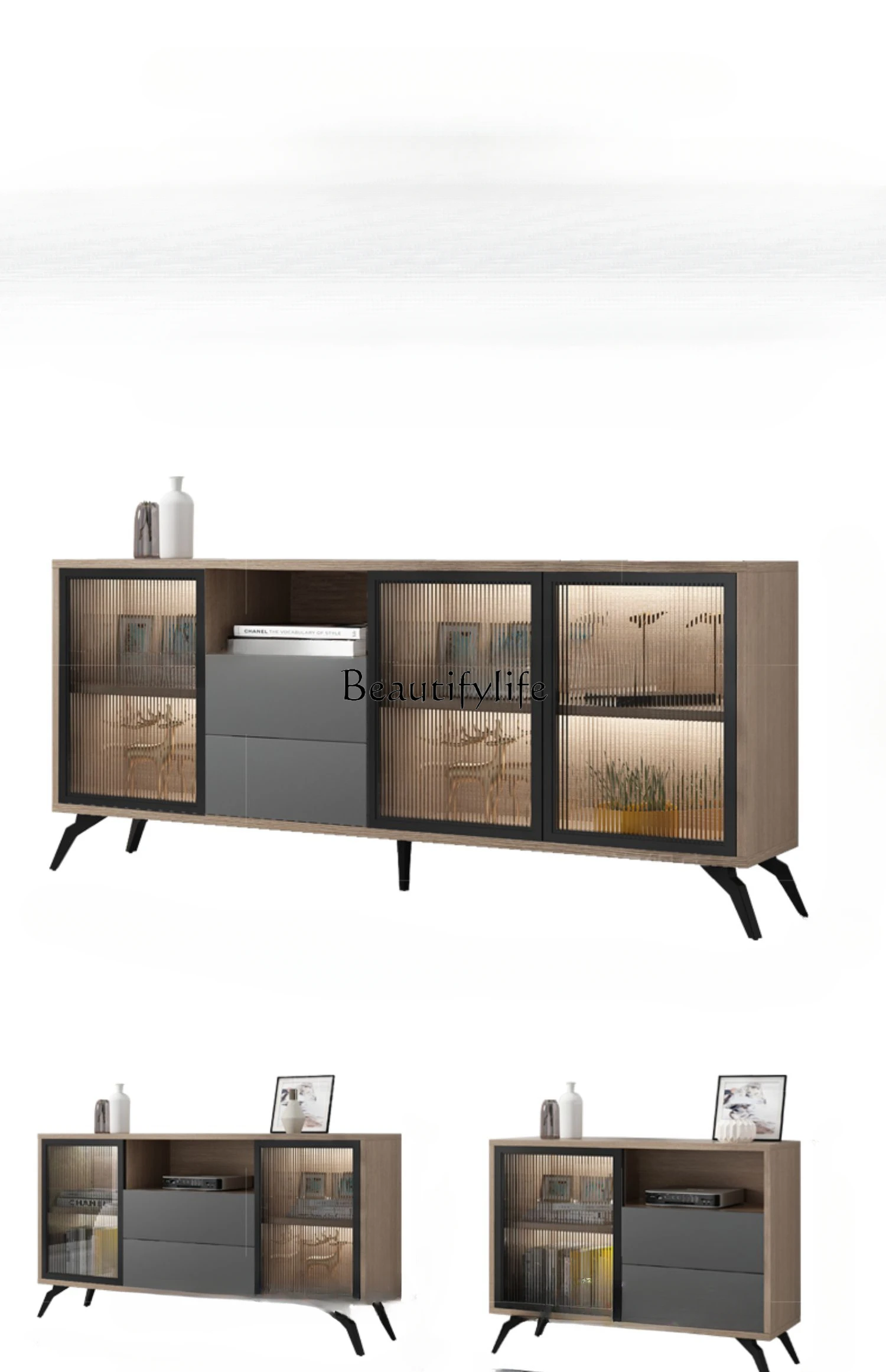 

TV Cabinet Modern Simple Integrated Small Apartment Combination