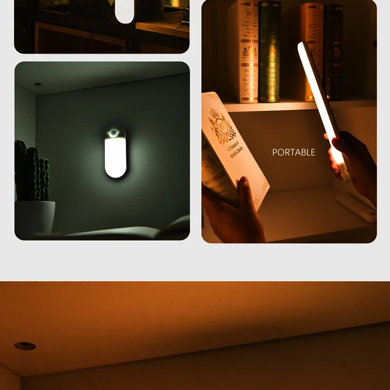 Led Button Control Lamp P10,.Cordless Under Cabinet Lighting with Built-in Rechargeable Battery, wall lamps