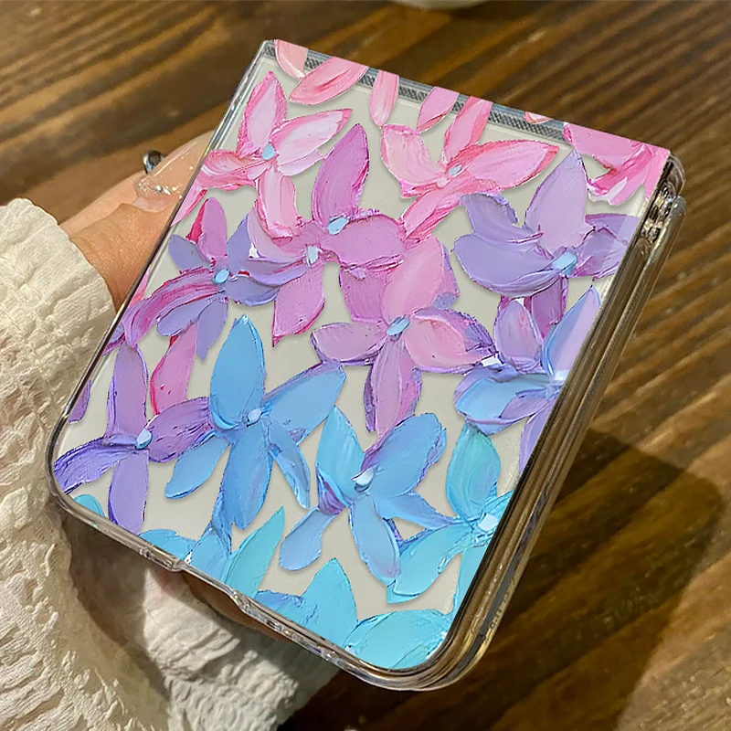 Floral Plants Pattern Clear Folding Phone Case Cover
