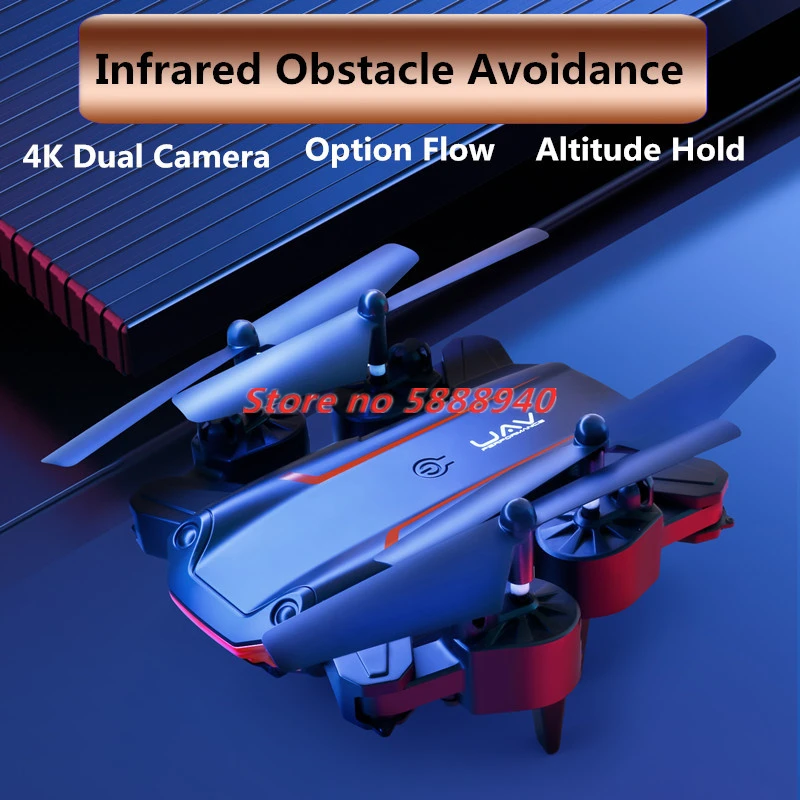 4K HD Dual Camera RC Dron Mini Drone Three-way Infrared Obstacle Avoidance Altitude Hold Mode Foldable RC Quadcopter With Bag To RC Quadcopter luxury