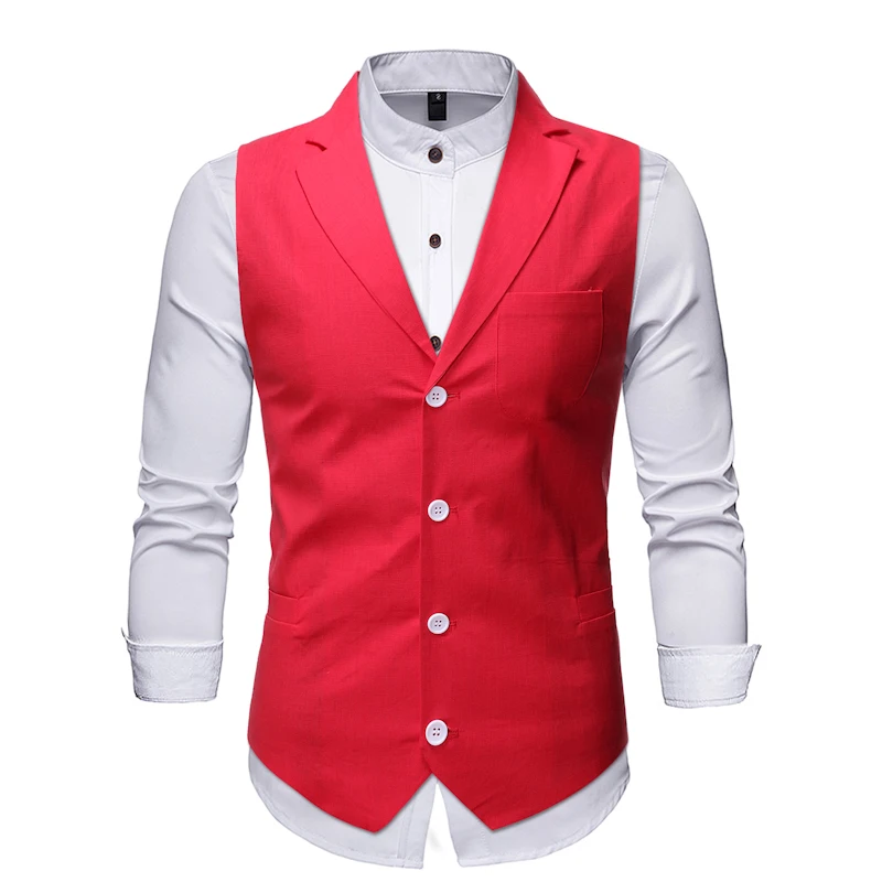 2024 New Grey Dress Vests Slim Fit Mens Suit Vest Casual Sleeveless Waistcoat Gilet Homme Formal Business Jacket Male