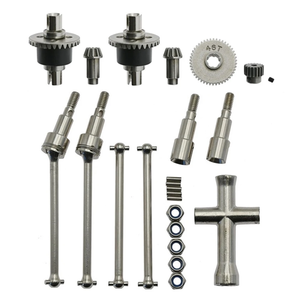 Juego de diferencial de Metal y eje de transmisión para SCY 16101, 16102, 16103, 16201 Pro, 1/16, piezas de actualización de coche RC sin escobillas