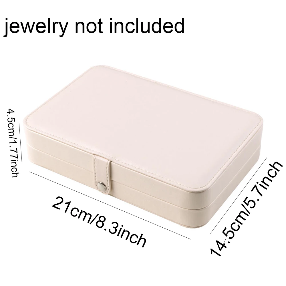 1Pcs PU Leather Double Layer Multifunctional Waterproof Jewelry Storage Box Travel Portable For Ring Earrings Necklace Bracelet 