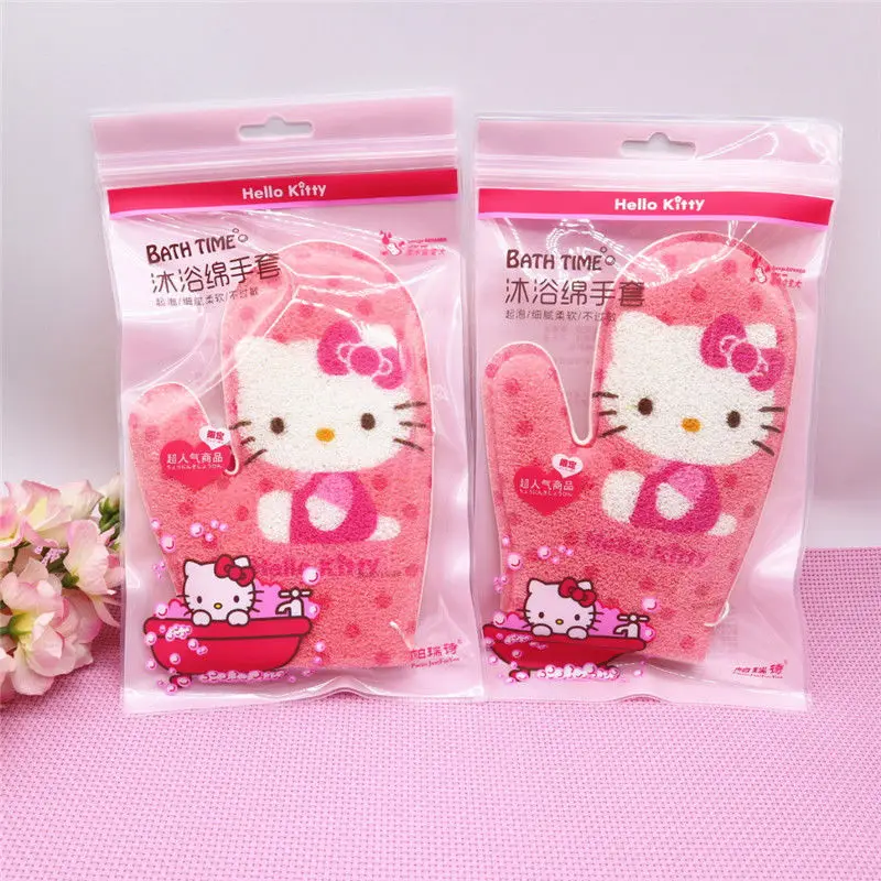 

Kawaii Sanrioed Accessories Cartoon Anime Cute Hello Kittys Girl Heart Bath Sponge Rubbing Gloves Bath Ball