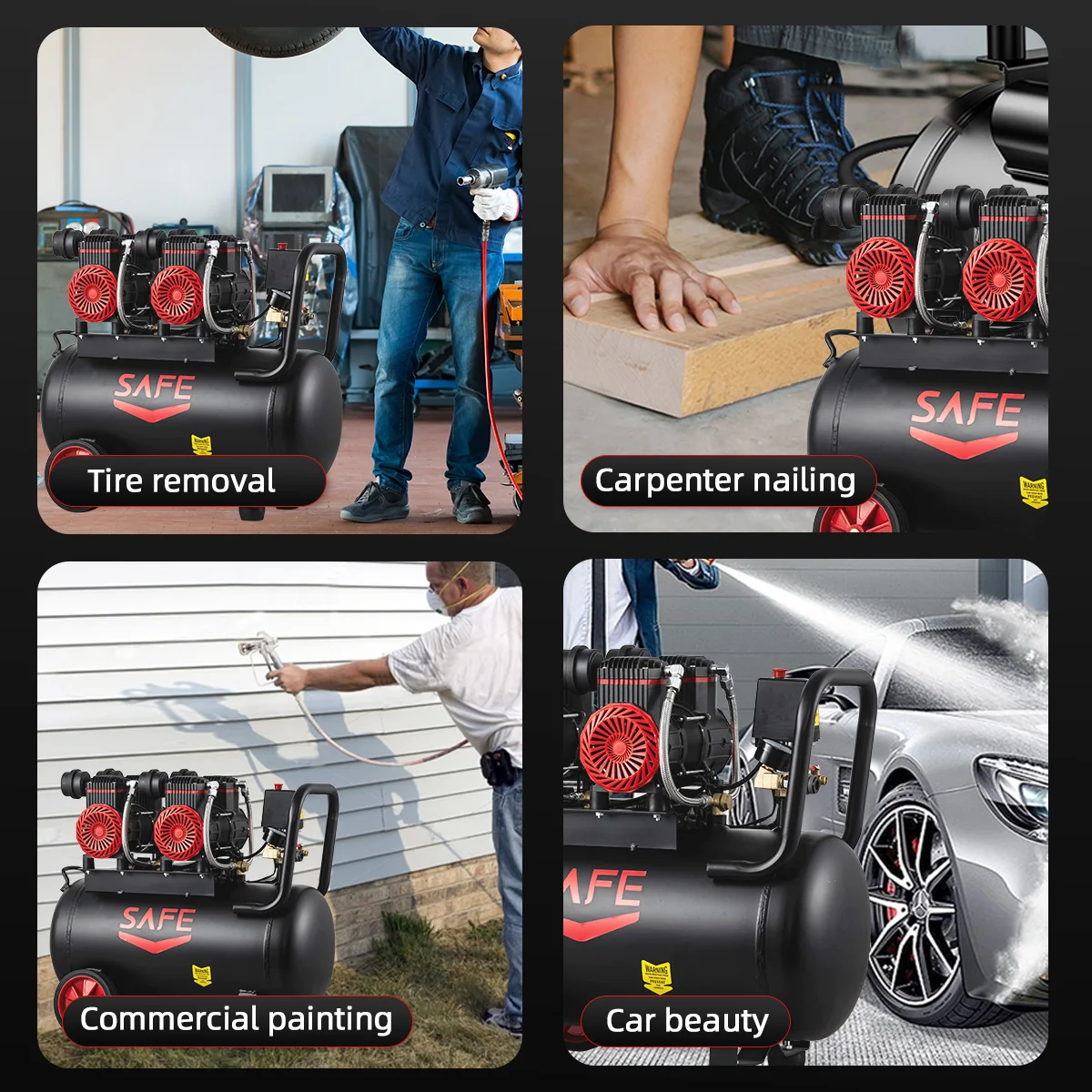 SAFE Compresor de Aire Manufacturer 80L/Min 8 Bar 800W Portatil - Imagen 3