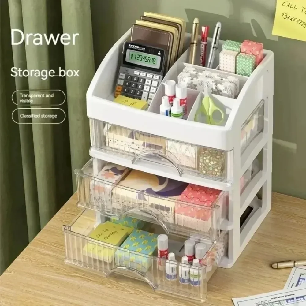 Multi-layer Storage Box Desktop Storage Drawer Hair Decor Cabinet Cosmetics Jewelry Stationery Organizers Makeup Storage 4