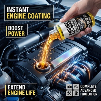 Agente Riparatore per Motori Auto, Riduce il Consumo di Carburante, Potente Detergente Multifunzione per Motori, Rimuove Fango e Depositi di Carbonio