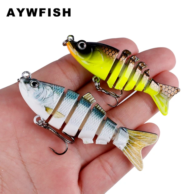 Aywfish 6cm / 7cm Bass Fishing Lures Lifelike Action 6 Segments Sinking  Artificial Bait Jointed Mini Swimbait Small Fish Wobbler - Fishing Lures -  AliExpress