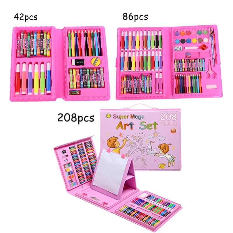 42-208Pcs Watercolor Drawing Set Colored Pencil Crayon Water Painting Kid  Art Peinture Enfant Gifts Children Educational Toys