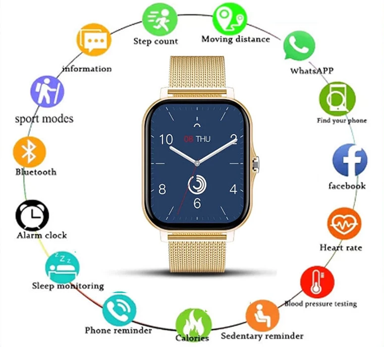 

2022 New Full Touch Sport Smart Watch Men Women Heart Rate Fitness Tracker Bluetooth Call Smartwatch GTS 2 P8 Plus Watch