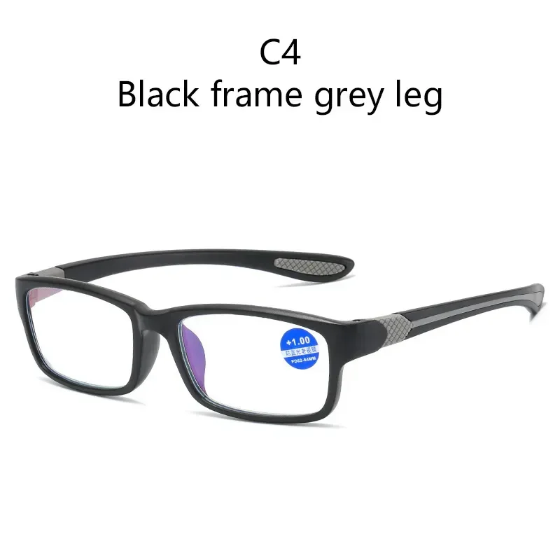Sports Anti-Blue Light Reading Glasses with TR90 Frame - Black and Red