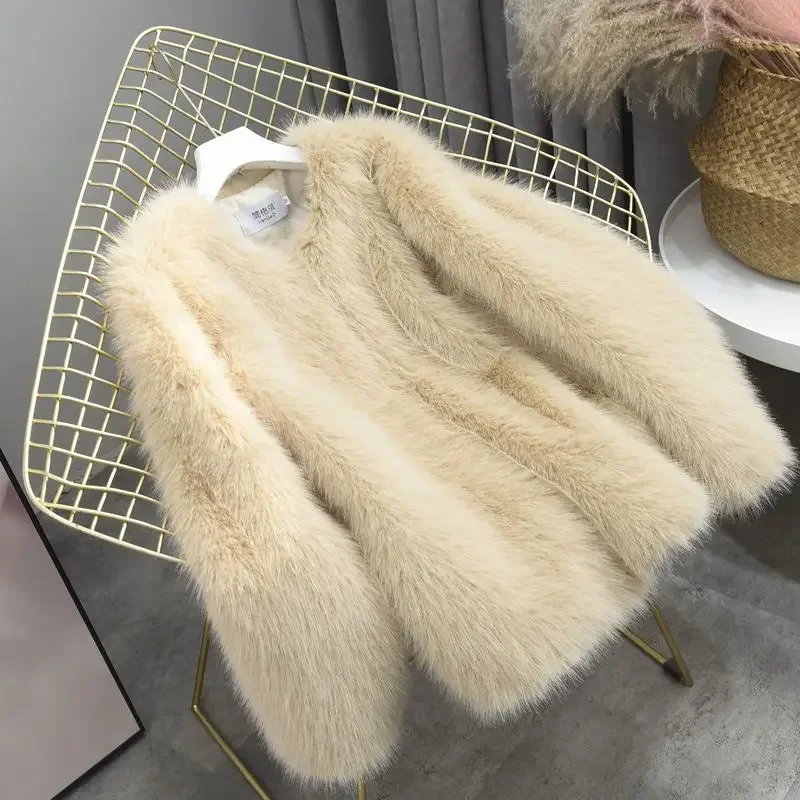 

2023 Women's Jacket Winter New Outerwear Thickened Fur Coat Women's Korean Long Sleeve Coat