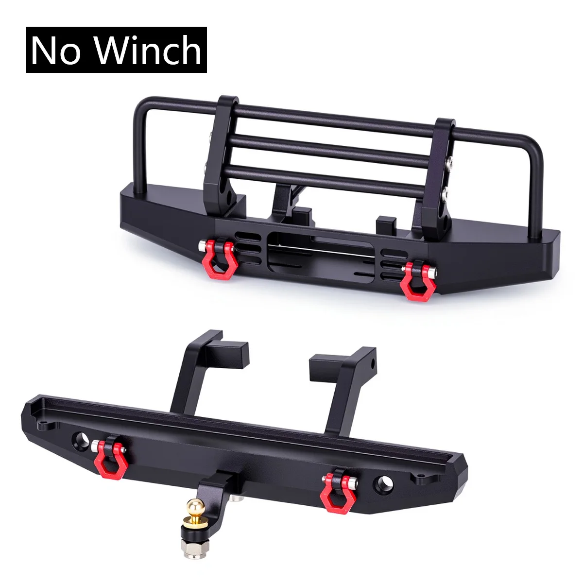 Premium Metal Front and Rear Bumpers with Electric Winch for RC Crawler Car Upgrade