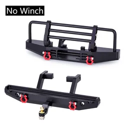 Premium Metal Front and Rear Bumpers with Electric Winch for RC Crawler Car Upgrade (Front and Rear B)
