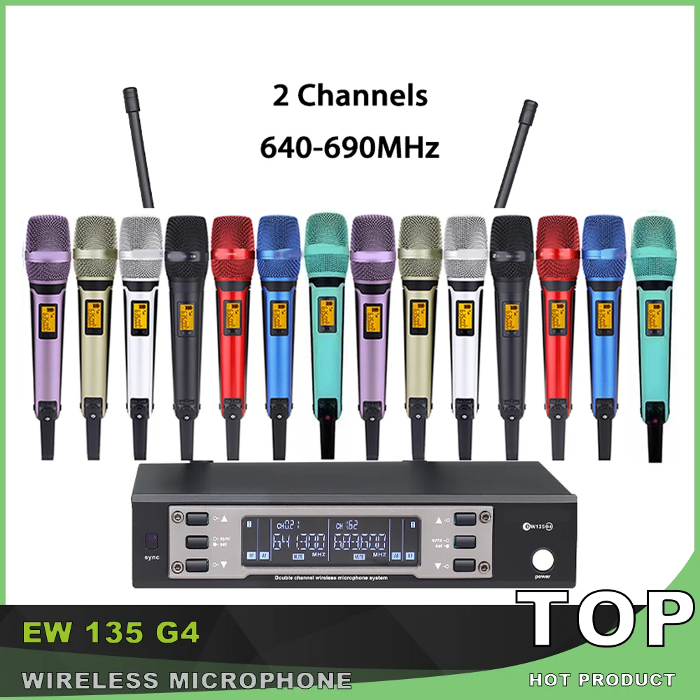 

EW135G4 Wireless Microphone System Professional 2 Channels Mic UHF SKM9000 SKM9100 EW100g4 EW 100 G4 for Karaoke DJ