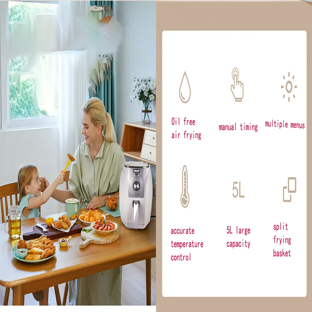 Oil Free Air Fryer, Household Multifunctional And Fully Automatic Air Fryer, Oil Free, Low-Fat, And Large Capacity Air Fryer 6
