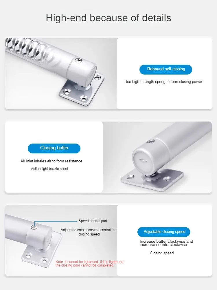 Warehouse Pneumatic Door Closer Simple Household Fireproof Automatic Door Closer Pneumatic er Positioning Safety