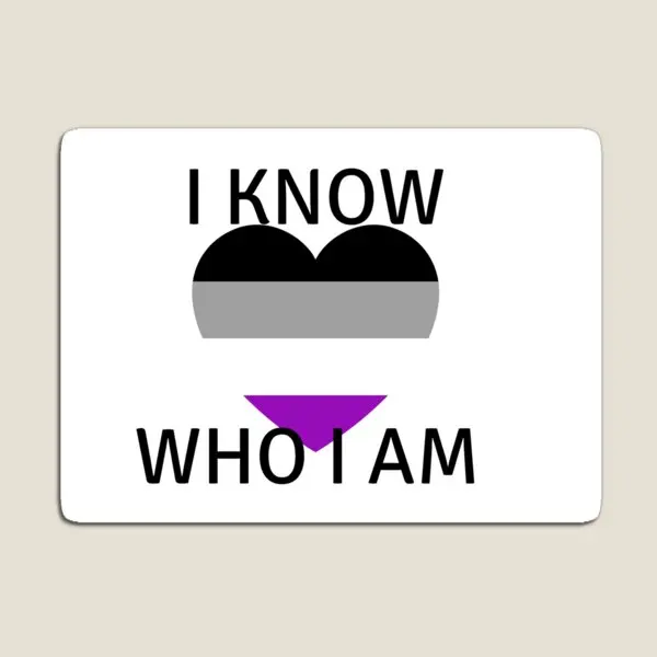 

Asexual Pride I Know Who I Am Heart De Magnet Home Toy Magnetic Cute for Fridge Organizer Stickers Refrigerator Holder Baby