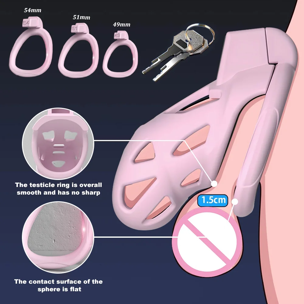 Male Penis Lock 3 Different Sizes of Male Chastity Cage Device with Key Tease Resin Chastity Locked Cage Adult Sex Toys SM