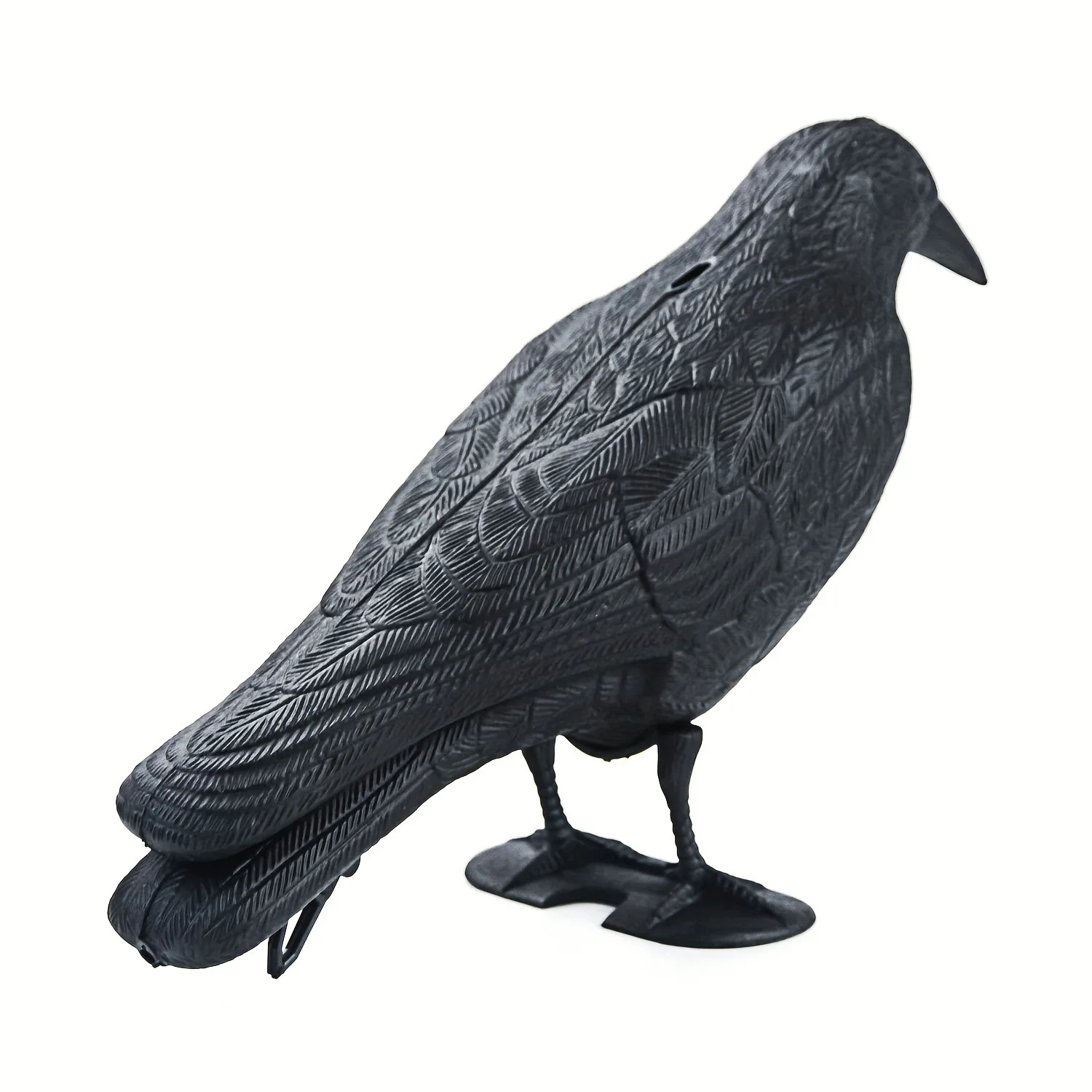 Adorno de fiesta de cuervo negro para Halloween, simulación de pájaro, decoración para caza con estacas, patio, jardín, estatuilla realista de escritorio
