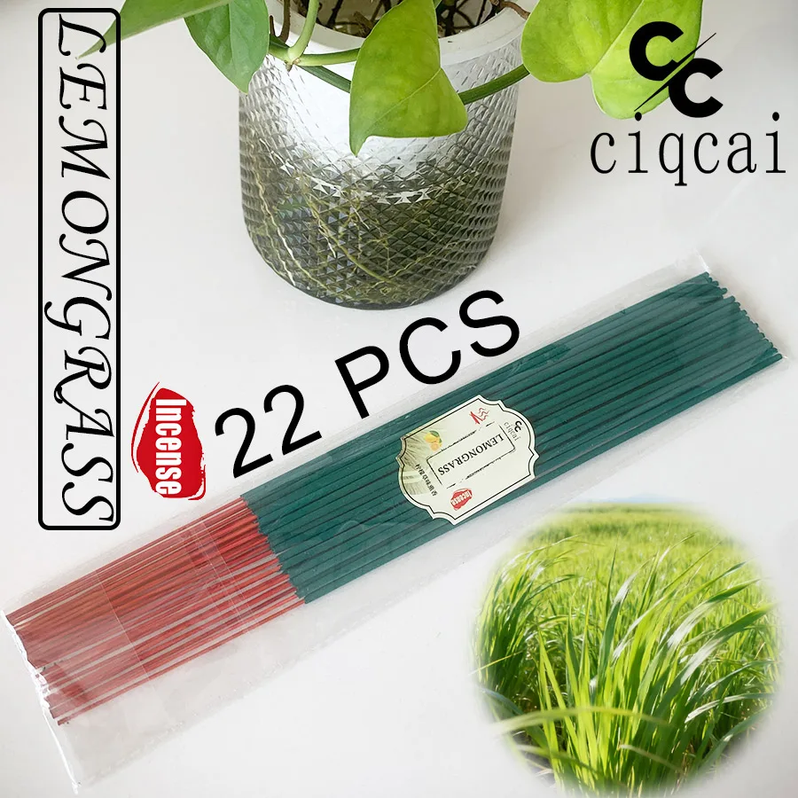 Bâtonnets d'encens épais faits à la main de qualité supérieure à la citronnelle, 32. Bâtonnets d'encens citronnelles de 5 cm de long, fabriqués à la main avec poudre de citronnelle, parfum naturel, arôme longue durée, rafraîchissant et revigorant, répulpe les moustiques et élimine les odeurs, adaptés au yoga, au méditation, au purification des odeurs à la maison, au salon de thé et à l'extérieur