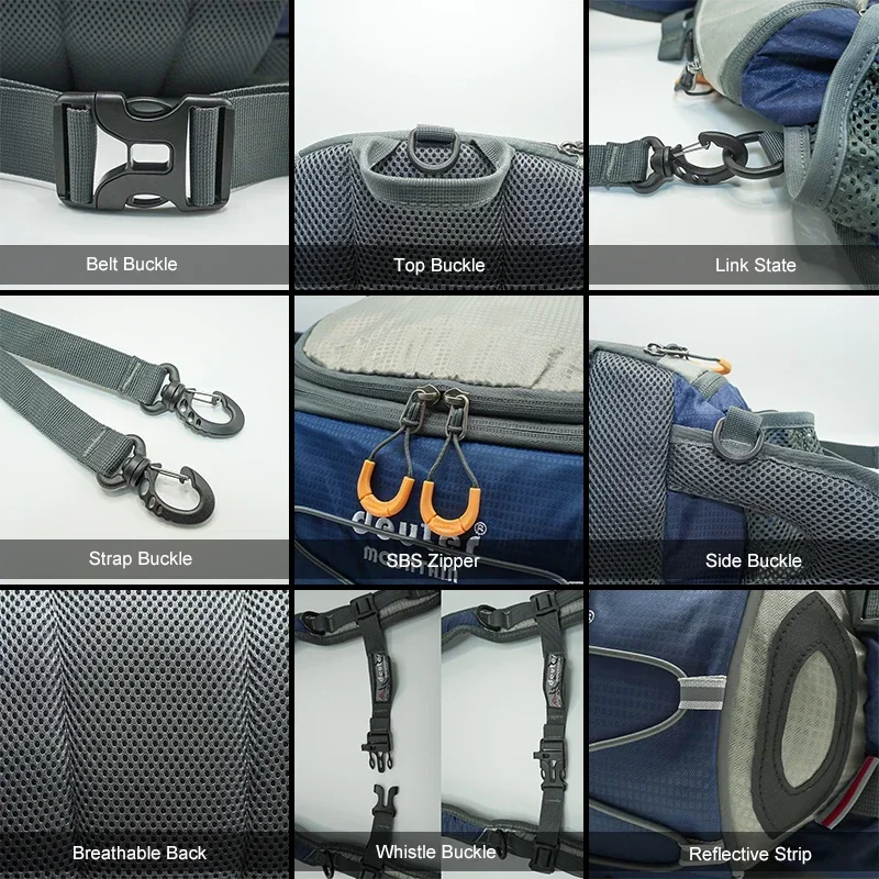 야외 하이킹 웨이스트 백, 사이클링 등산 배낭, 달리기 물병 팩, 방수 몰롤 백, 캠핑 낚시 스포츠