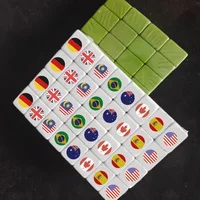64Pcs Tiktok Seaside Escape Mahjong Tile Game with Pattern of Flag Ball Funny Parent Child Party Game Children Toy Gift ﻿ 2