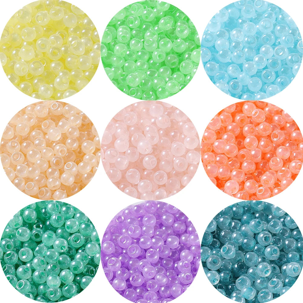 300 teile/los 4mm Bonbon farbe Glas Rocailles niedliche Masse kleine Perlen Armband Handwerk für DIY Schmuck herstellung Zubehör – Detail 1