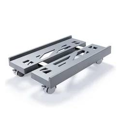 Adjustable Ventilated Mobile CPU Stand with Caster Wheels (Grey)